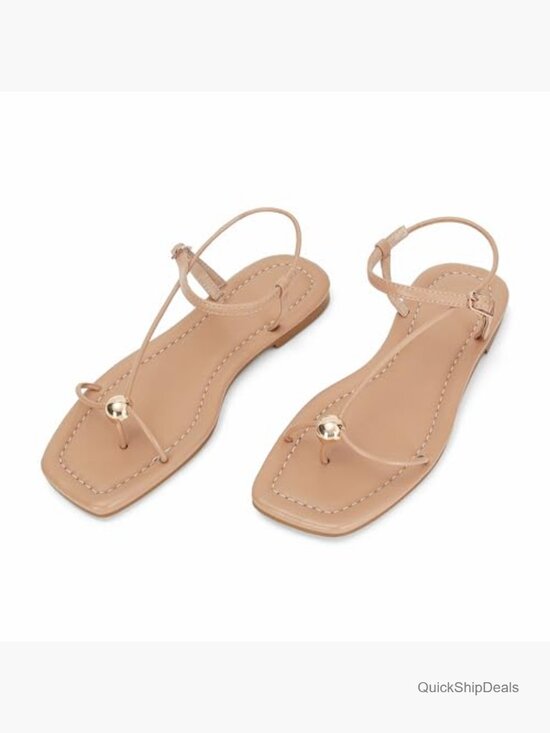 Strappy Flat Sandals Comfortable Dressy Summer Beach Thong Flip Flop Slide